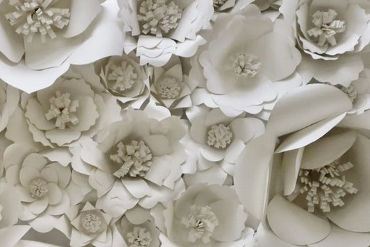 White paper flower arrangement
