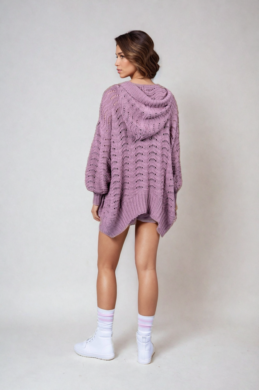 Fire Pit Cardigan-Dusty rose