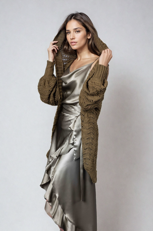 Fire Pit Cardigan-Moss