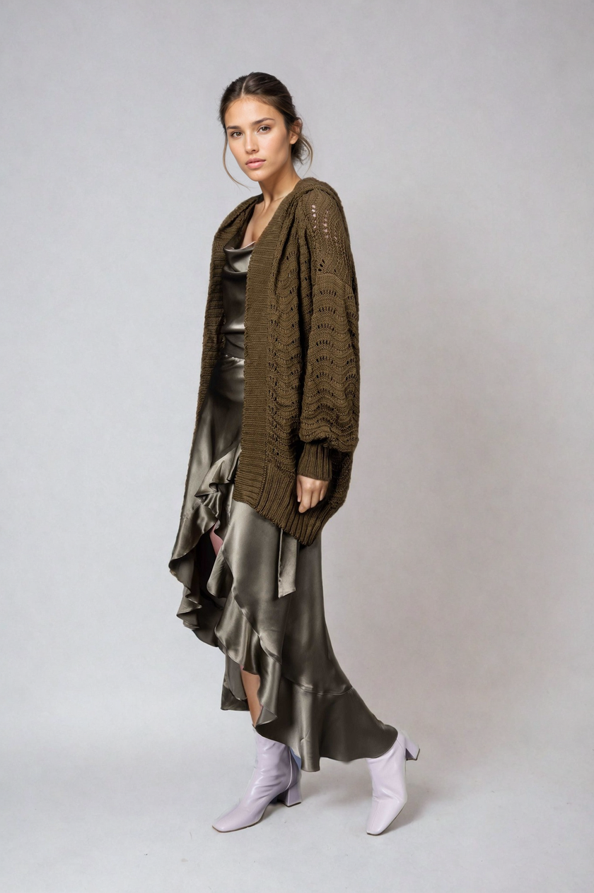 Fire Pit Cardigan-Moss