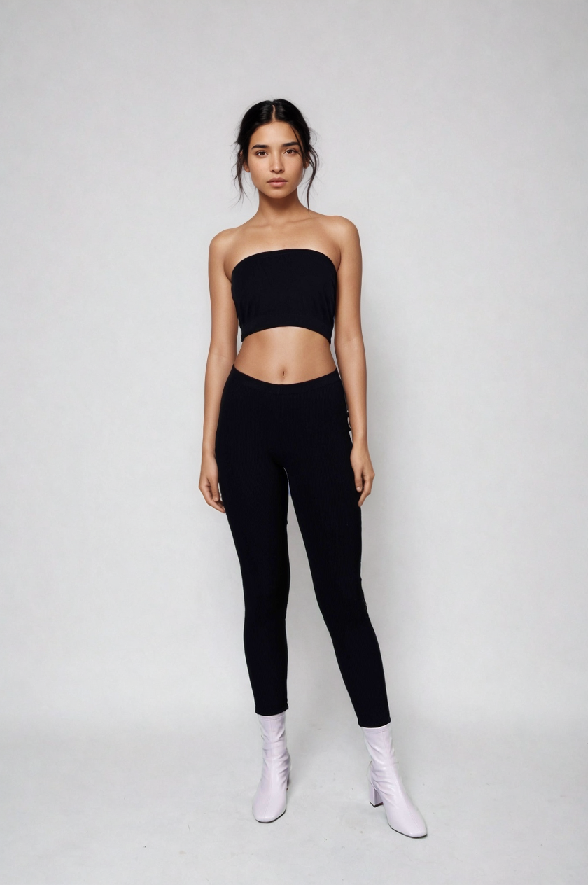 Classy Ribbed Leggings-Onyx