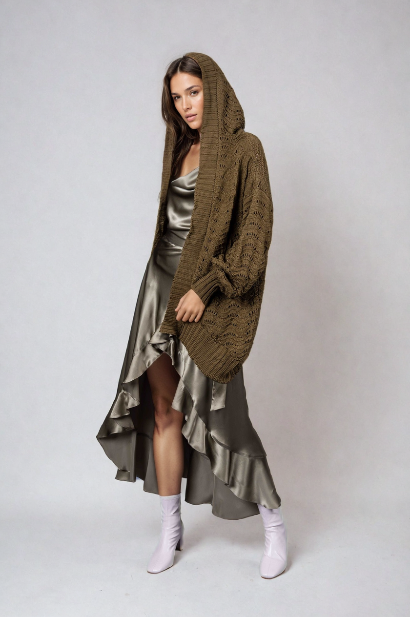 Fire Pit Cardigan-Moss