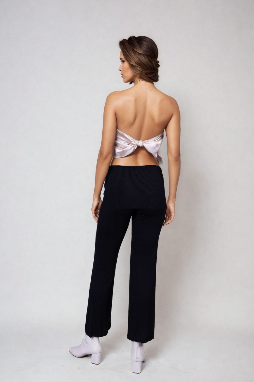 Perfect Fold over Lounge Pant-Onyx