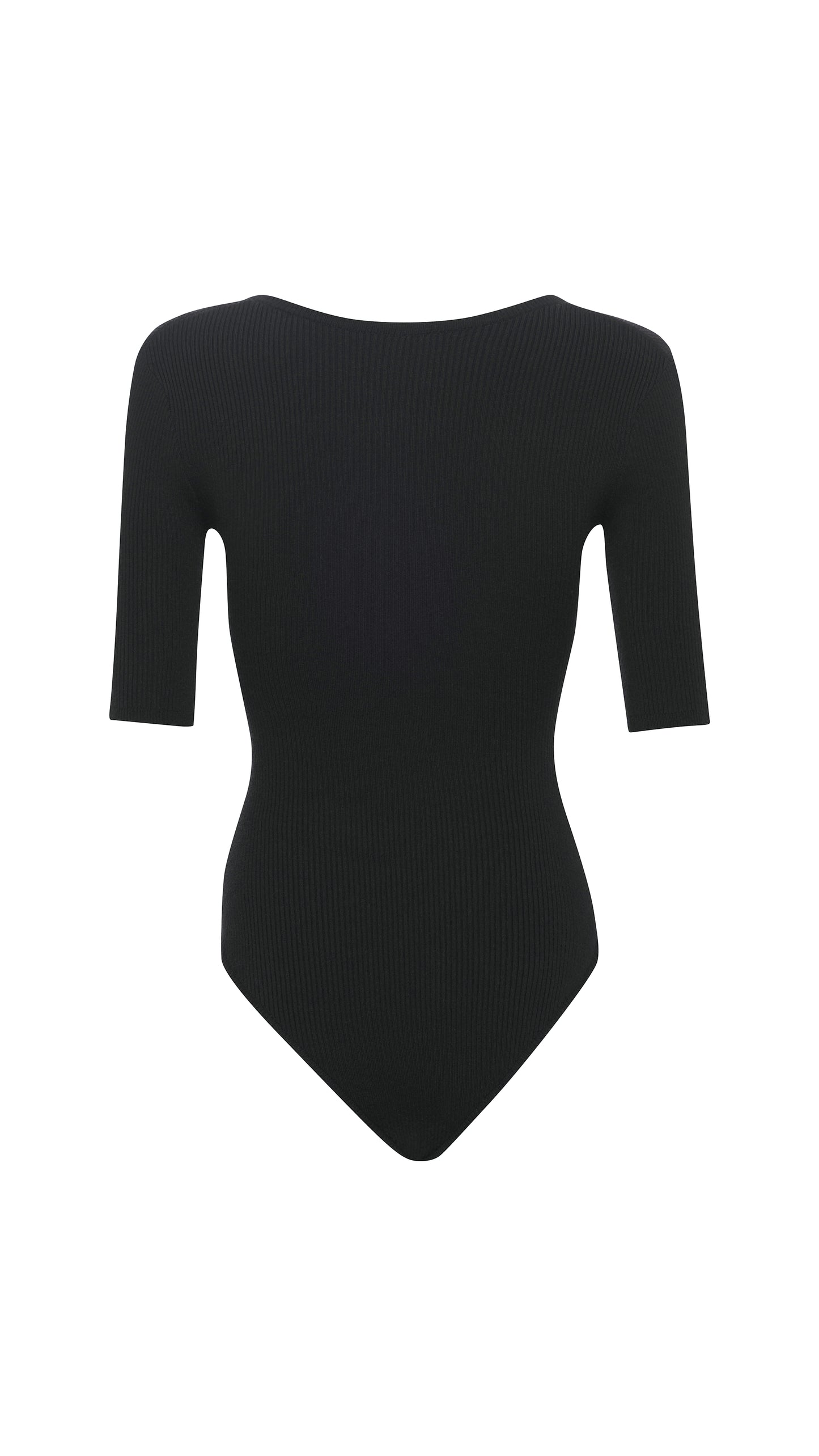 Ribbed V Neck Bodysuit