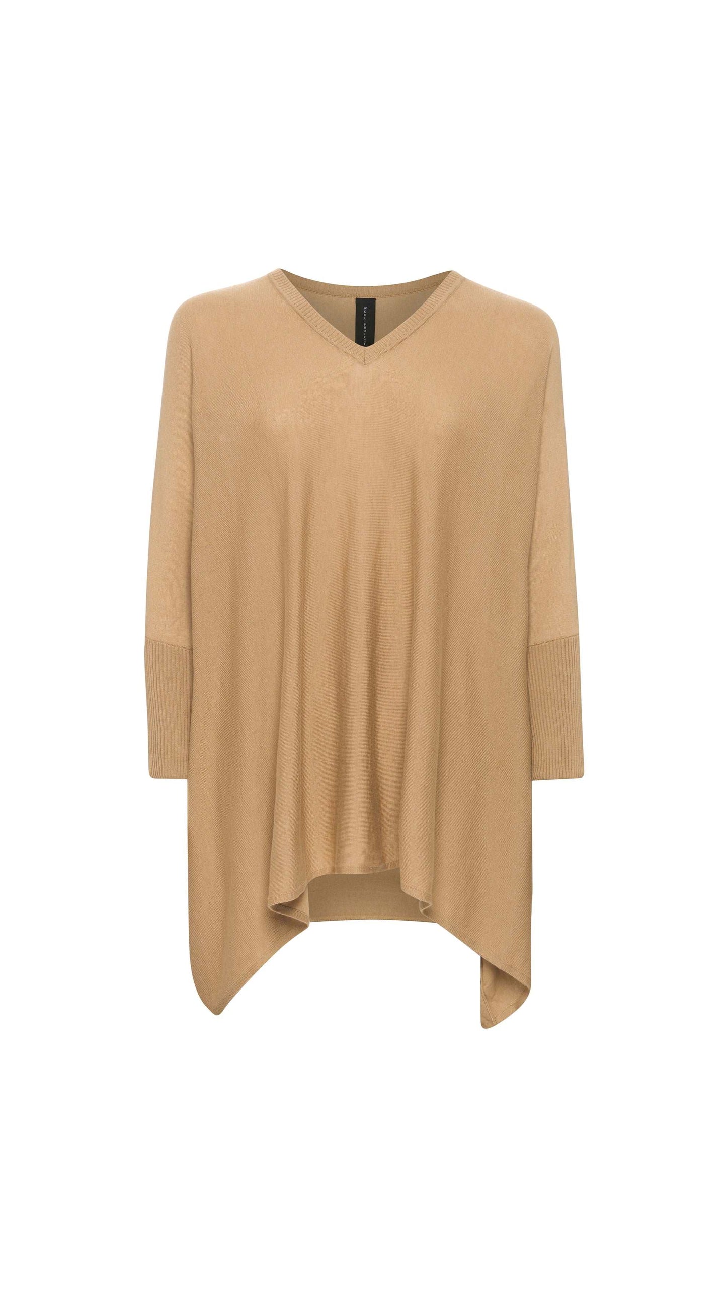 V neck Outdoor Cape -Fawn