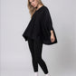 V neck Outdoor Cape - Black