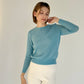 The Cashmere Blend Crew-Ice Blue