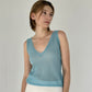 The Cashmere Blend sleeveless V -Ice Blue