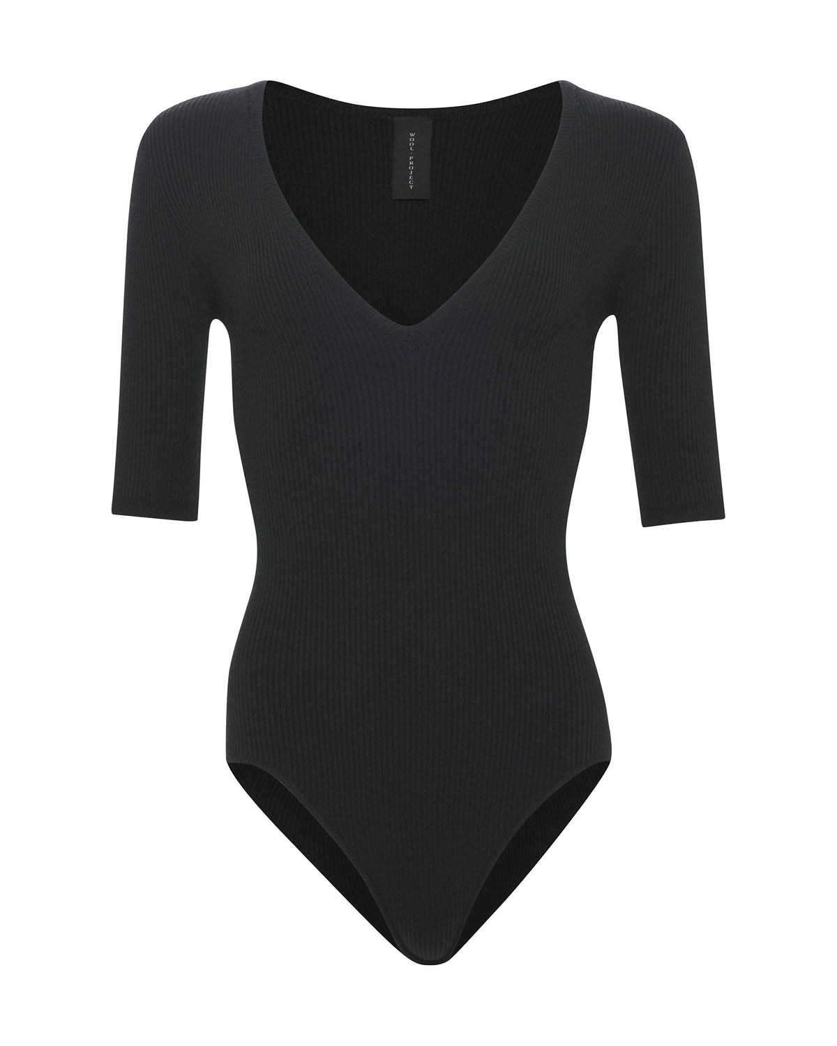 Ribbed V Neck Bodysuit