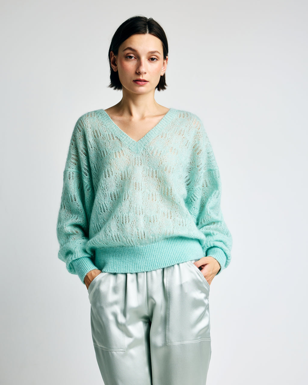 Clara Mohair V-Neck Top