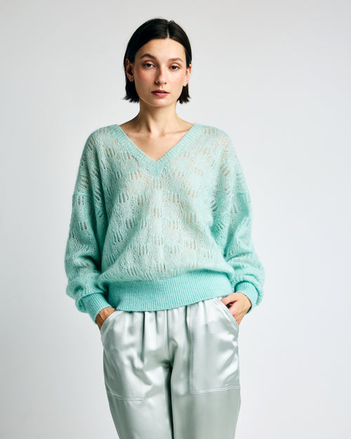 Clara Mohair V-Neck Top
