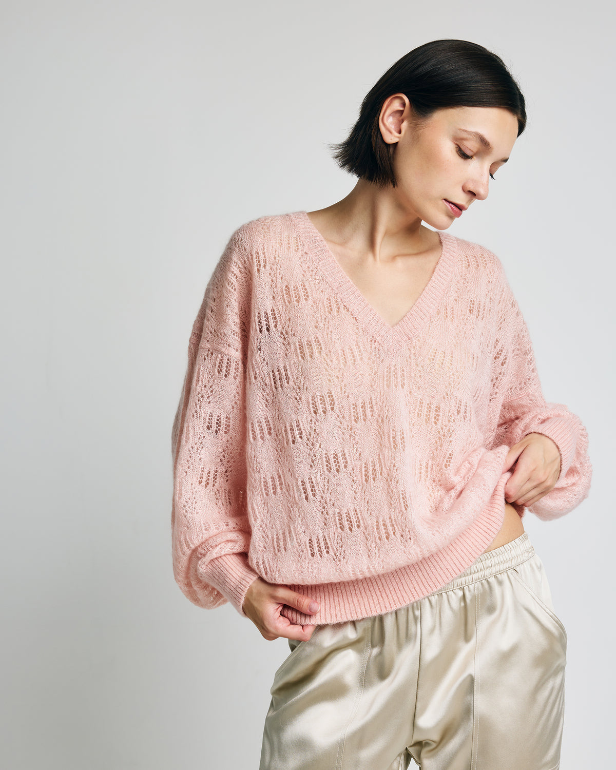 Clara Mohair V-Neck Top
