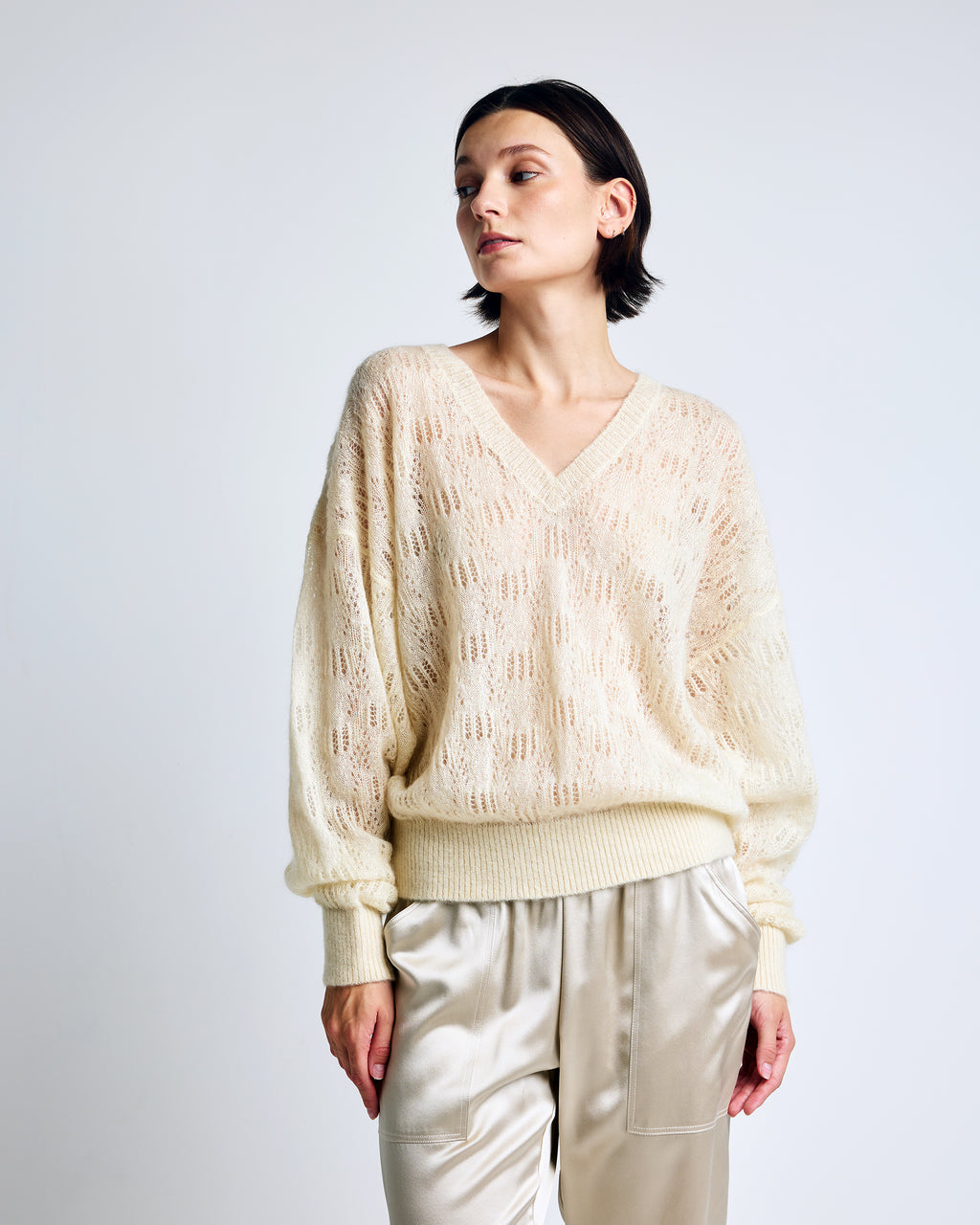 Clara Mohair V-Neck Top