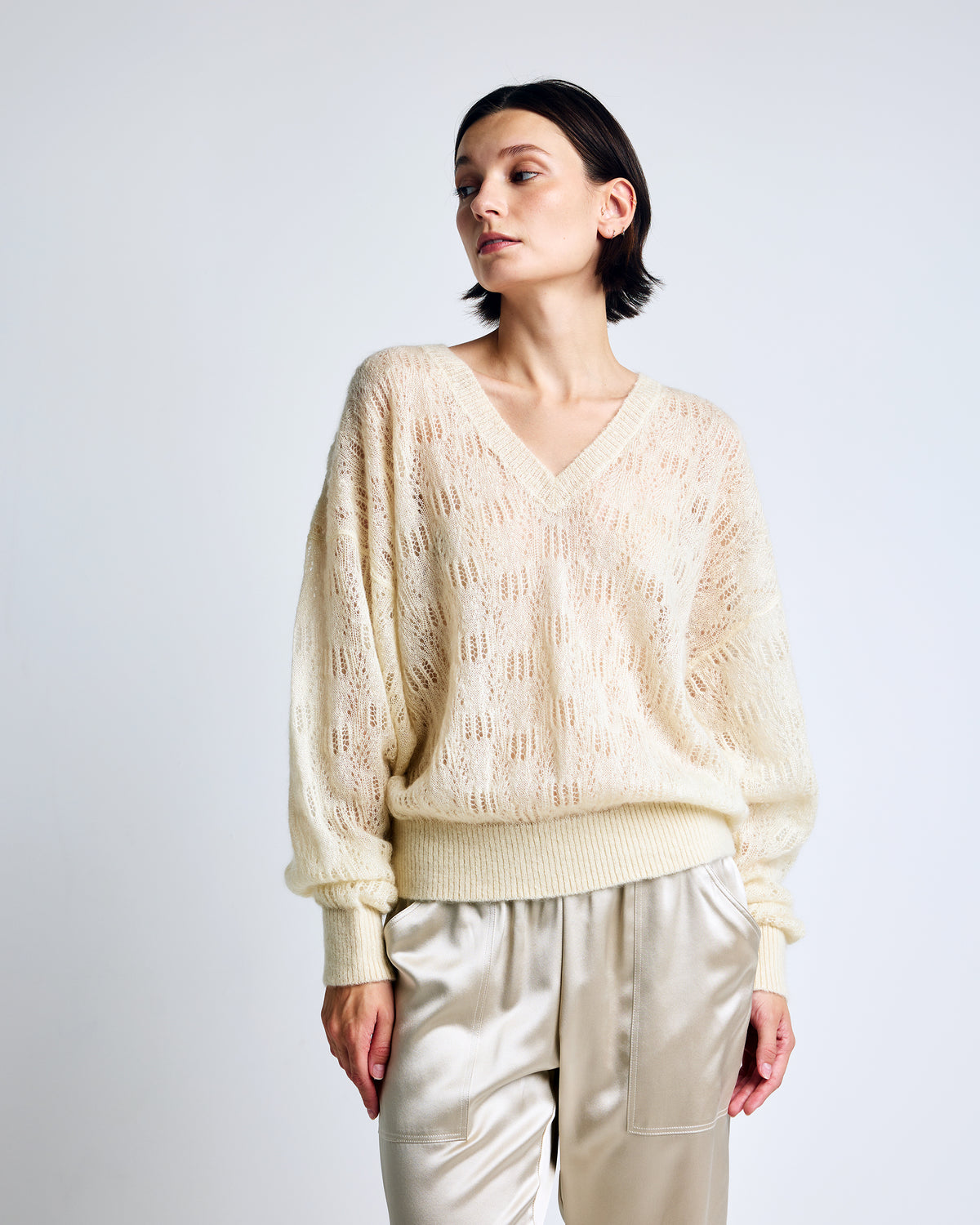 Clara Mohair V-Neck Top