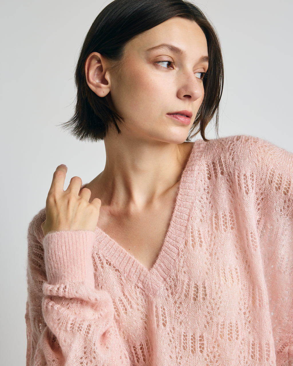 Clara Mohair V-Neck Top