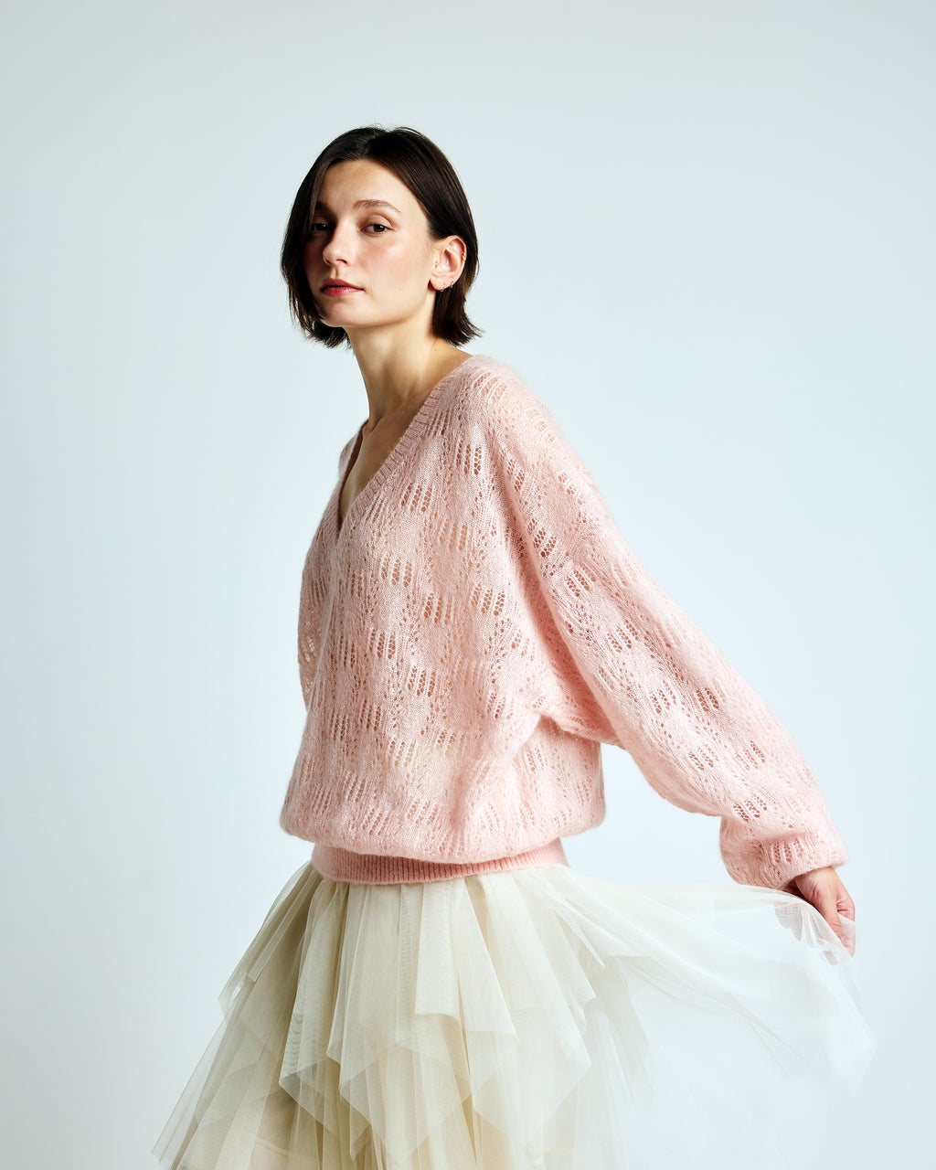 Clara Mohair V-Neck Top