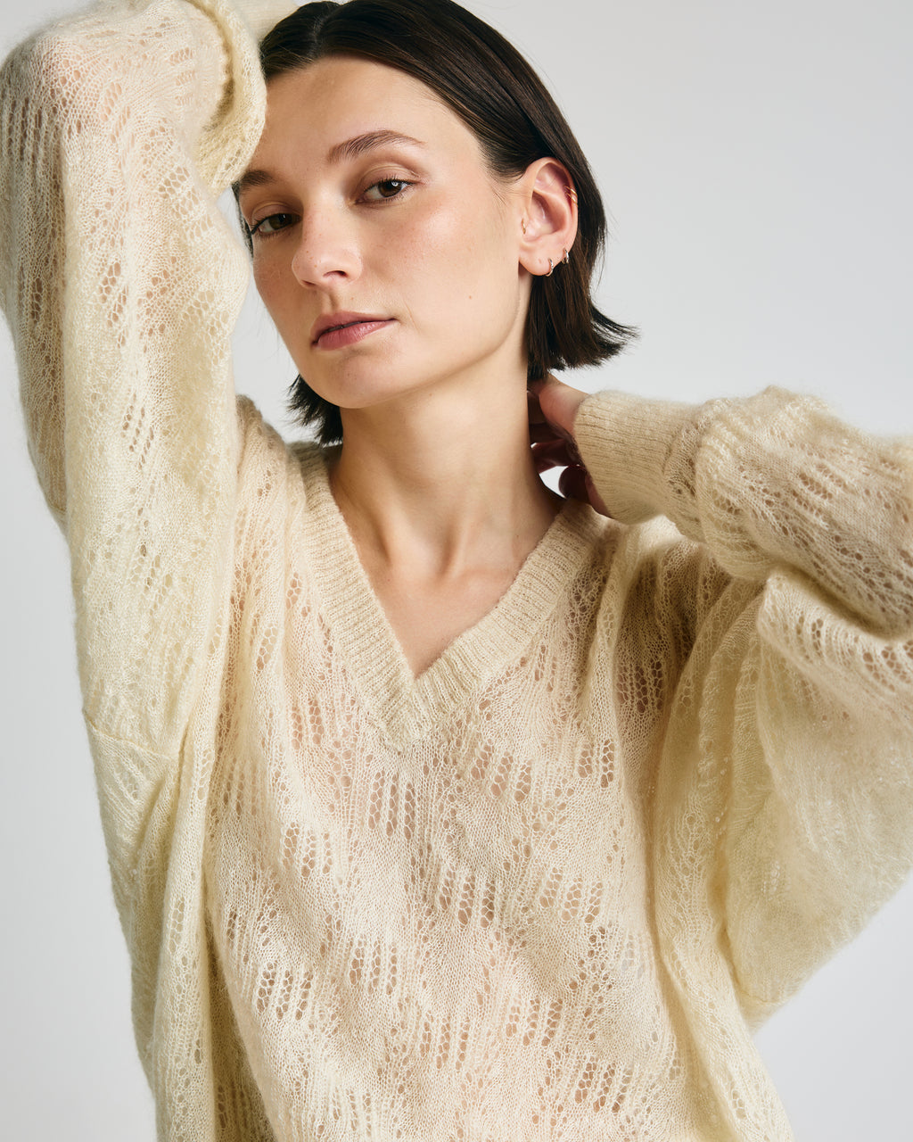 Clara Mohair V-Neck Top
