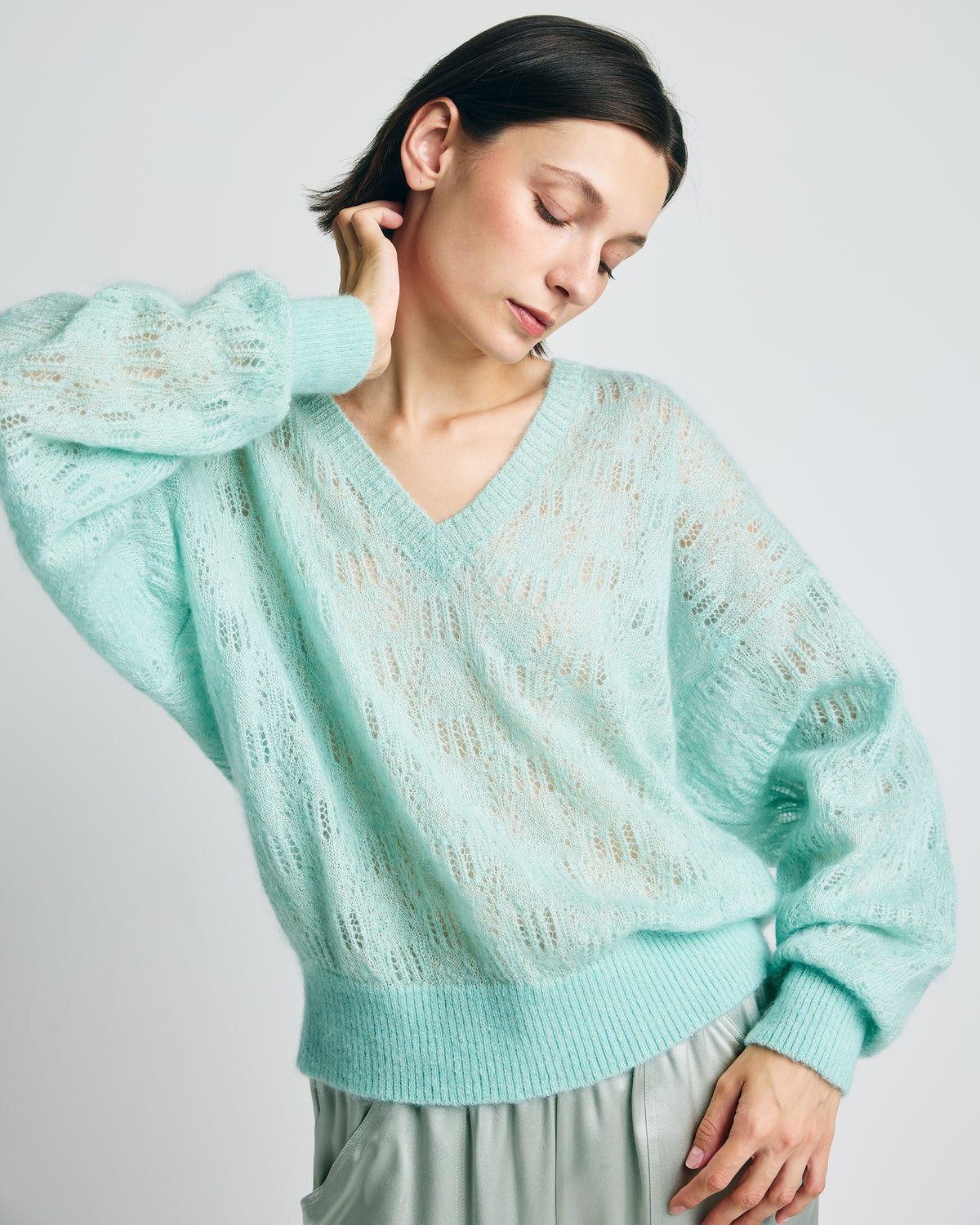Clara Mohair V-Neck Top