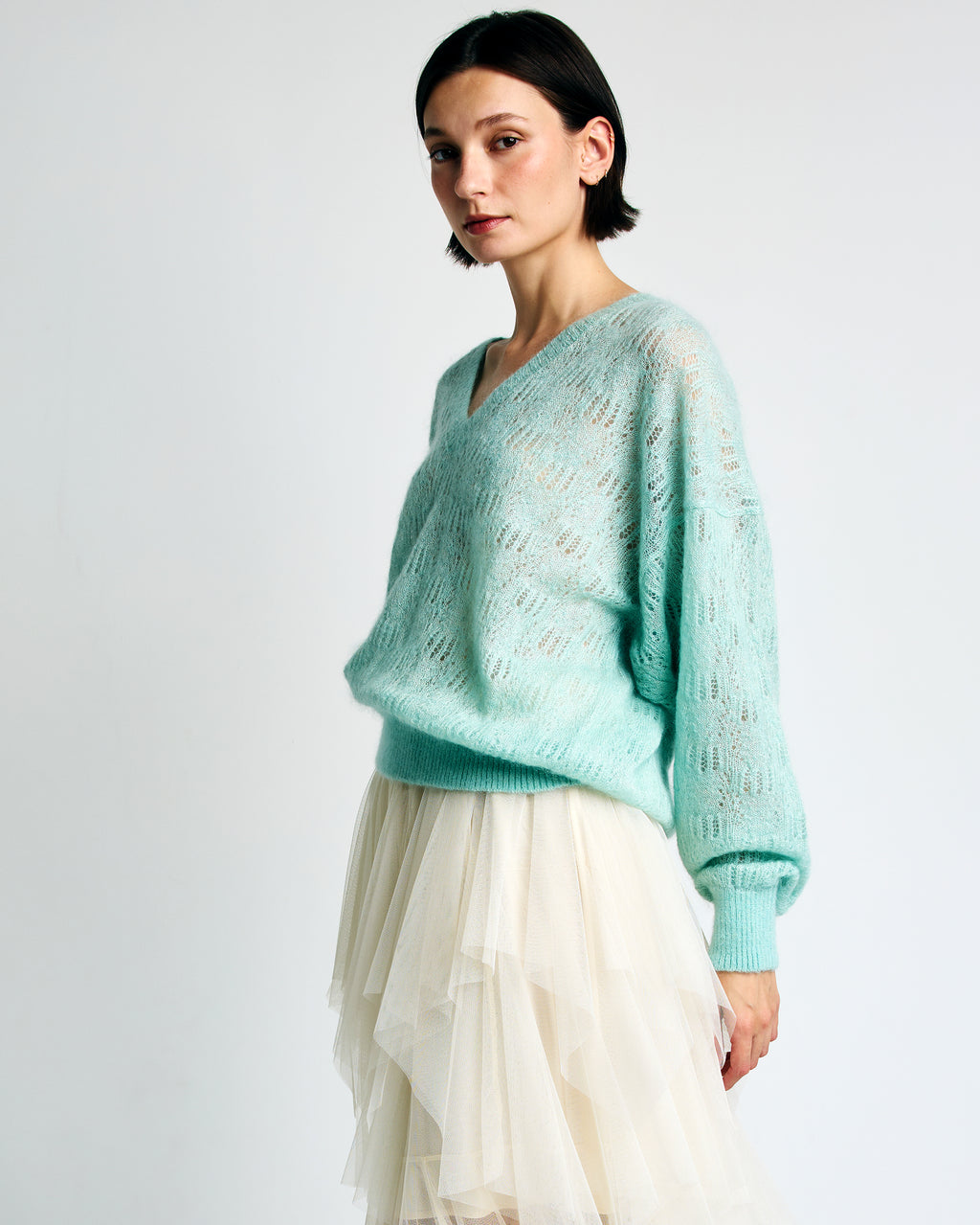 Clara Mohair V-Neck Top