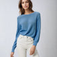 The Cashmere Blend Crew-Ice Blue