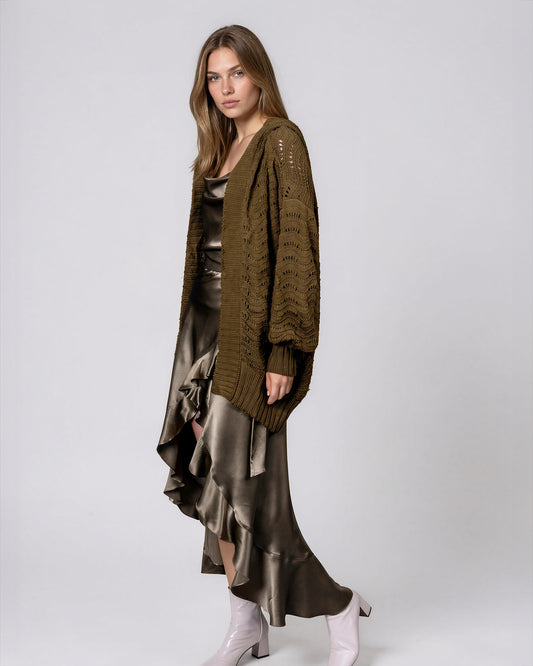 Fire Pit Cardigan-Moss
