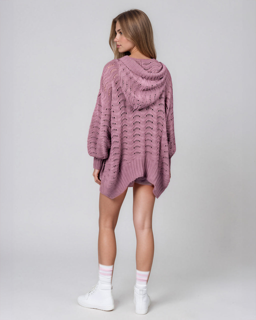 Fire Pit Cardigan-Dusty rose