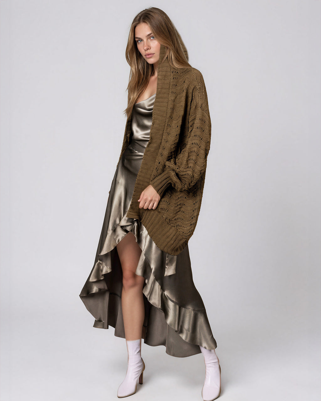 Fire Pit Cardigan-Moss