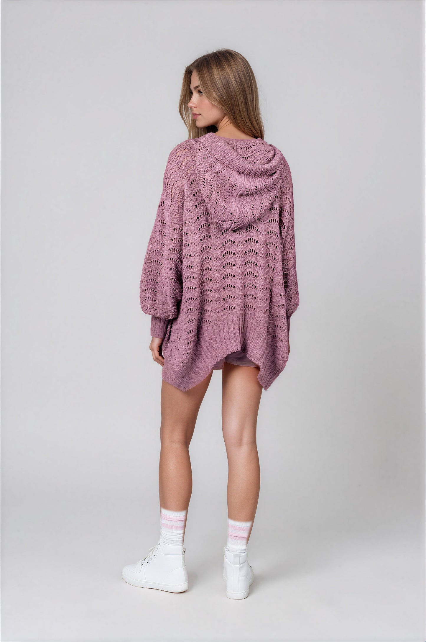 Fire Pit Cardigan-Dusty rose