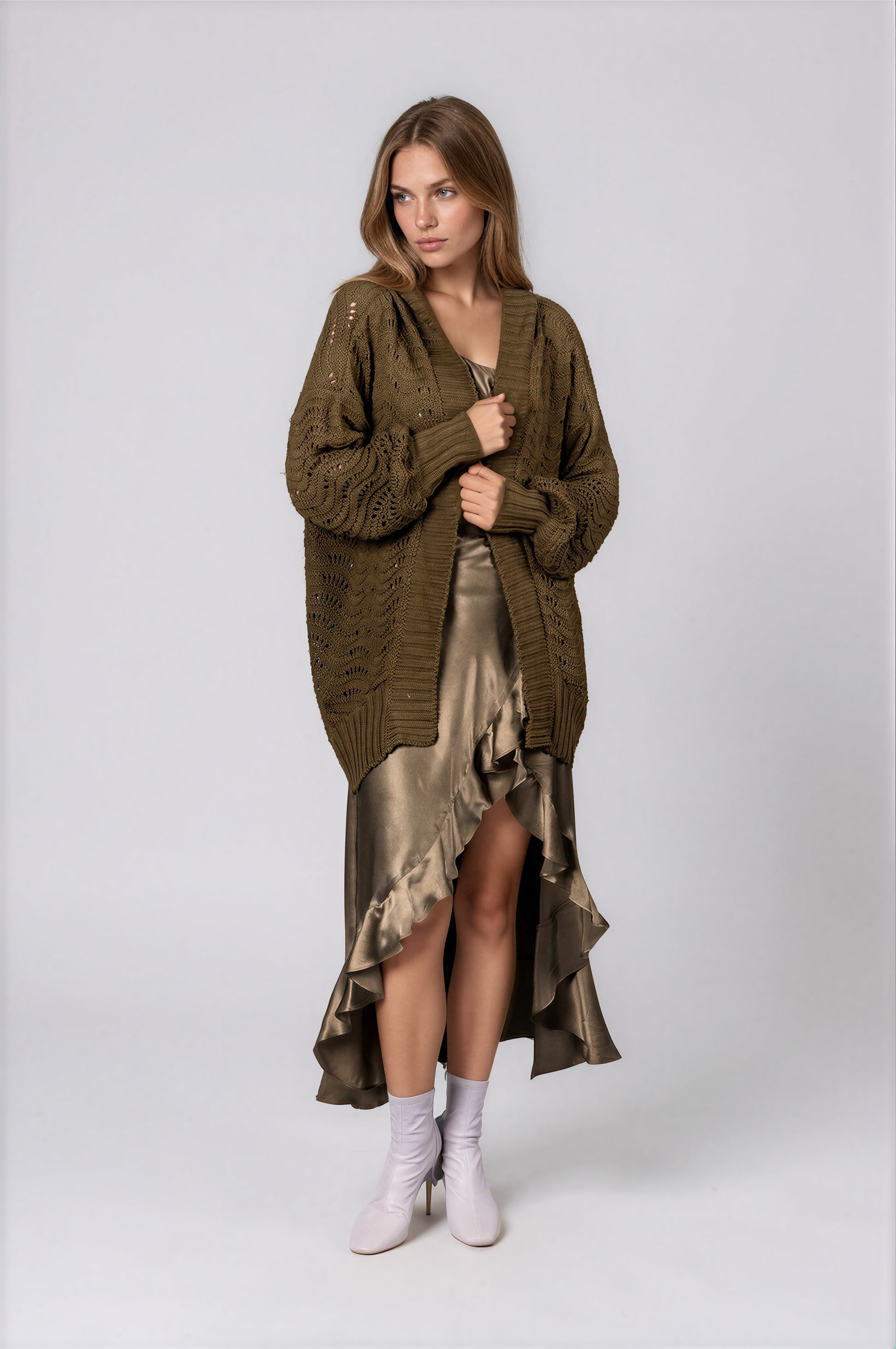 Fire Pit Cardigan-Moss