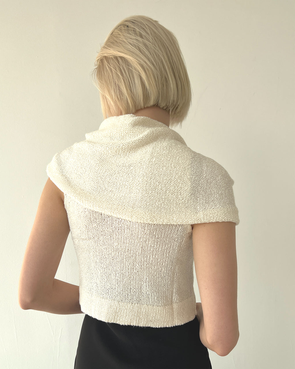 Silk Crop Cowl Hoodie -Natural