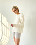 Silk Long Sleeve Pullover -Natural
