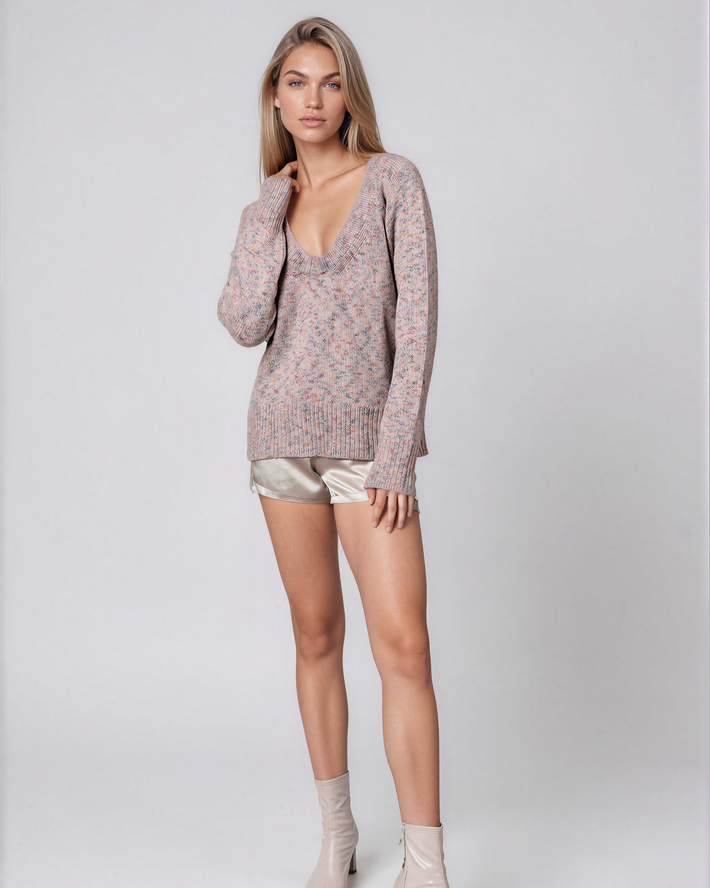 Deep V Neck Cashmere Jumper