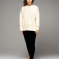 100% Silk Long Sleeve Pullover -Natural