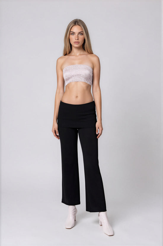 Perfect Fold over Lounge Pant-Onyx