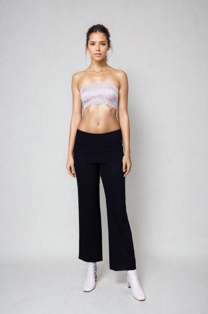 Perfect Fold over Lounge Pant-Onyx