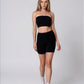 Classy Ribbed Biker Short-Onyx