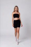 Classy Ribbed Biker Short-Onyx