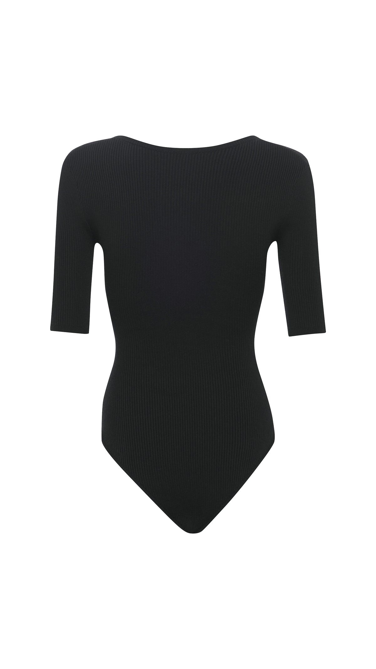 Ribbed V Neck Bodysuit