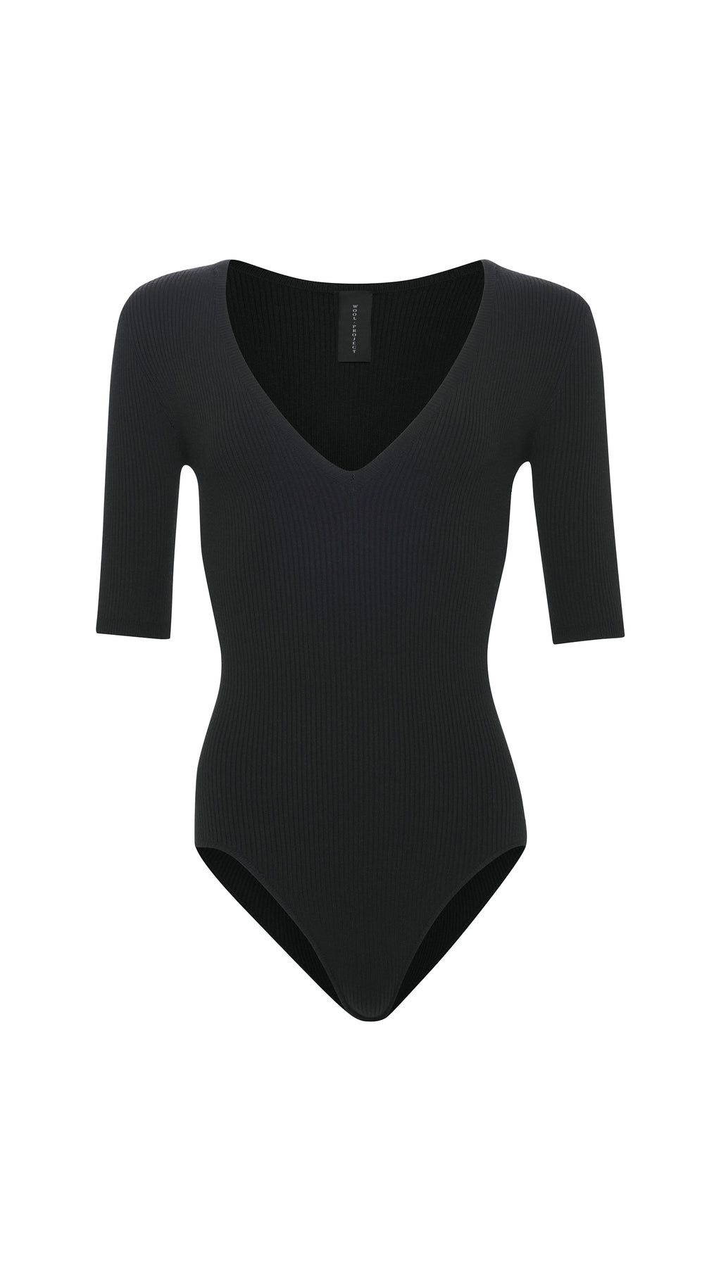 Ribbed V Neck Bodysuit